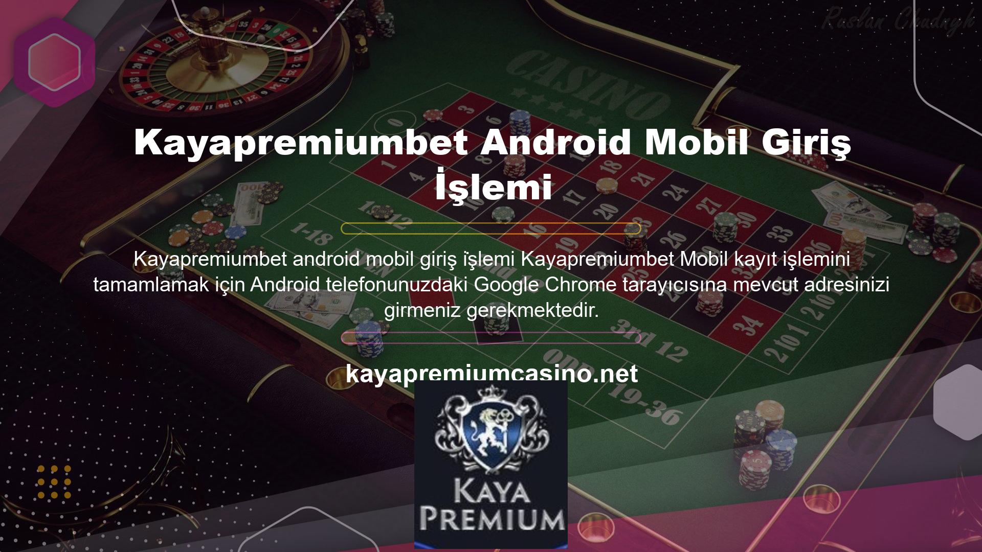 Giriş yapan kullanıcılar, cep telefonlarında bahis oluşturabilir ve casino oyunlarına katılabilir